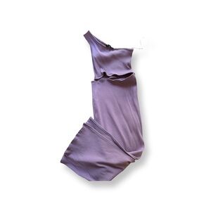 Spice Things Up Lavender Ribbed One-Shoulder Cutout Midi Dress by Lulus